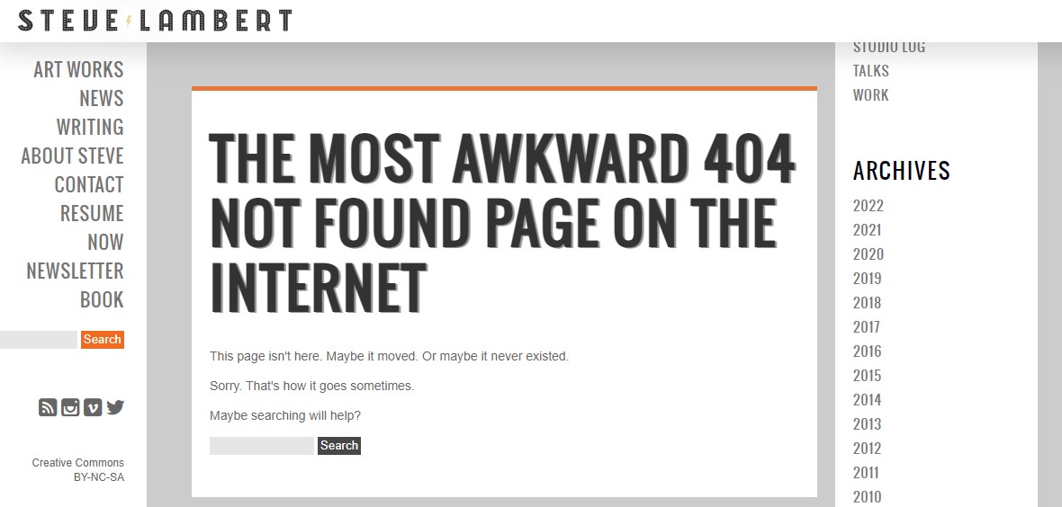 steve lambert 404 page